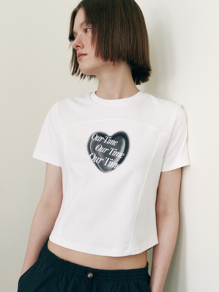 TMAKER, 티메이커 OUR HEART PAINTING CROP T-SHIRTS WT
